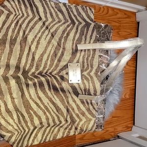 Michael Kors tote gold and brown still in packaging